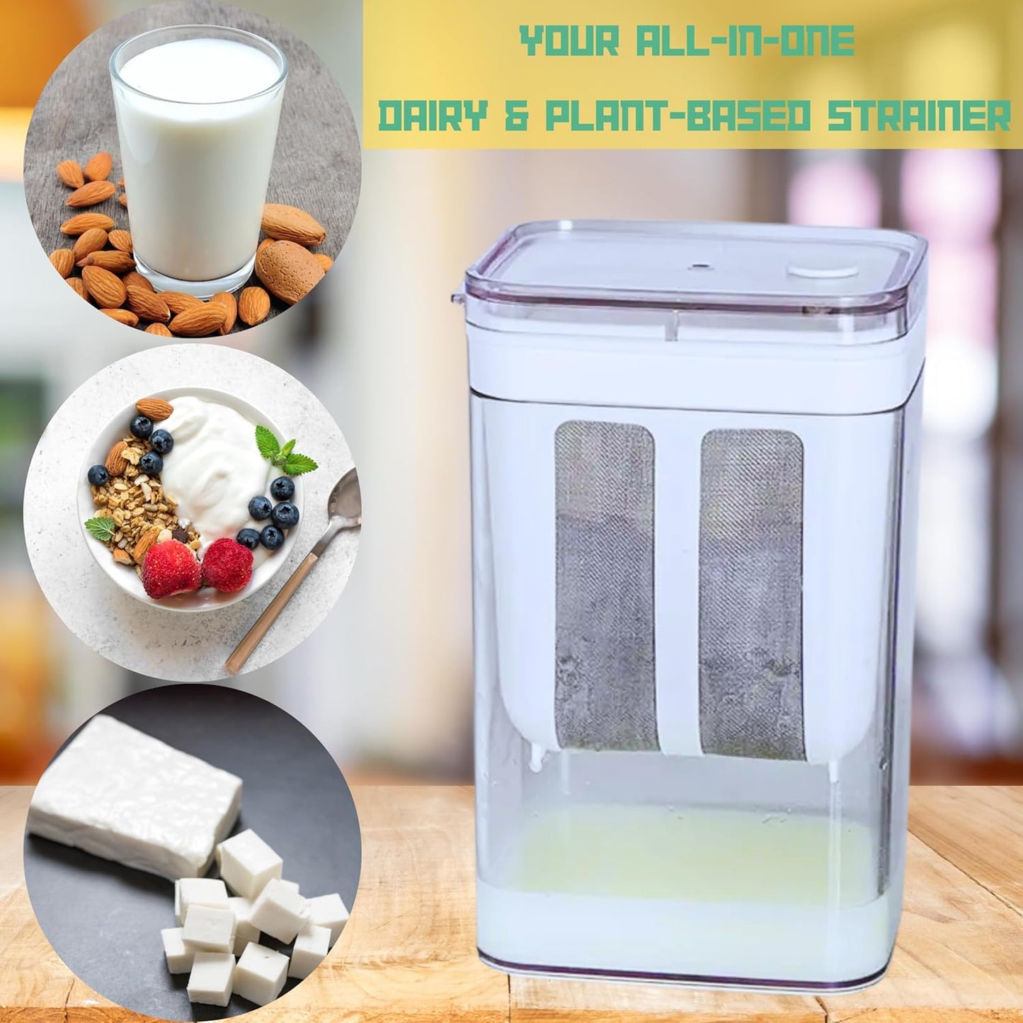 Yogurt Filter Strainer, Curd Maker with Ultra Fine Mesh – 1100ml