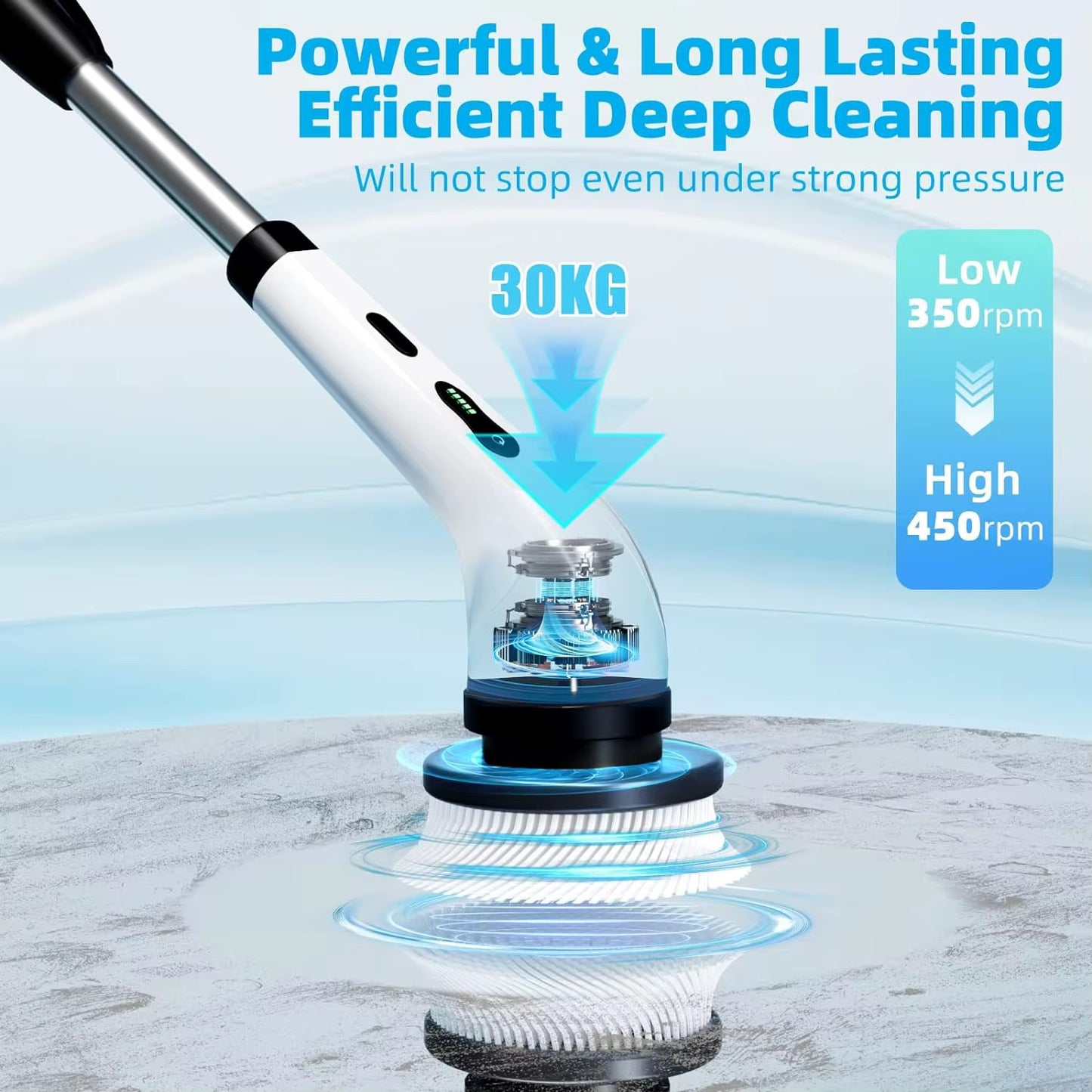 9-in-1 Cordless Electric Spin Scrubber | Adjustable Handle & Cleaning Brush for Bathroom, Tiles, Floors & Car
