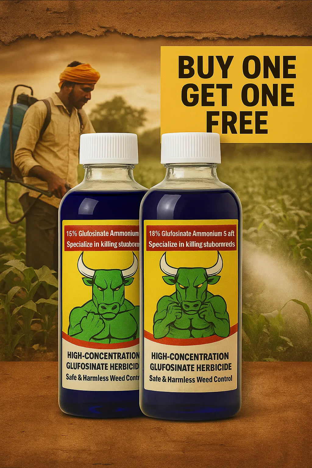 MidoriGuard™ High-Concentration Glufosinate Herbicide – Organic & Crop-Safe (Pack of 2)