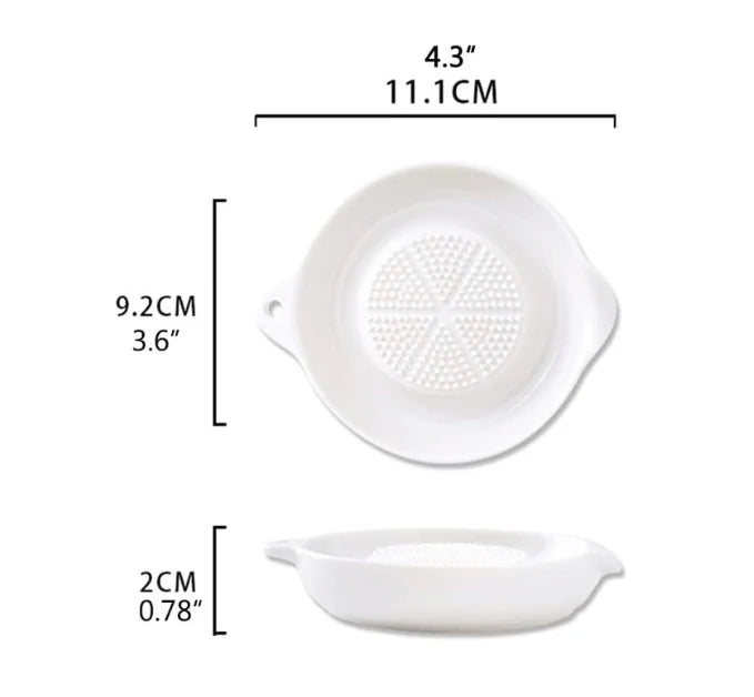 Multi-Purpose Ceramic Garlic Grater Plate for Ginger, Chili & Vegetables