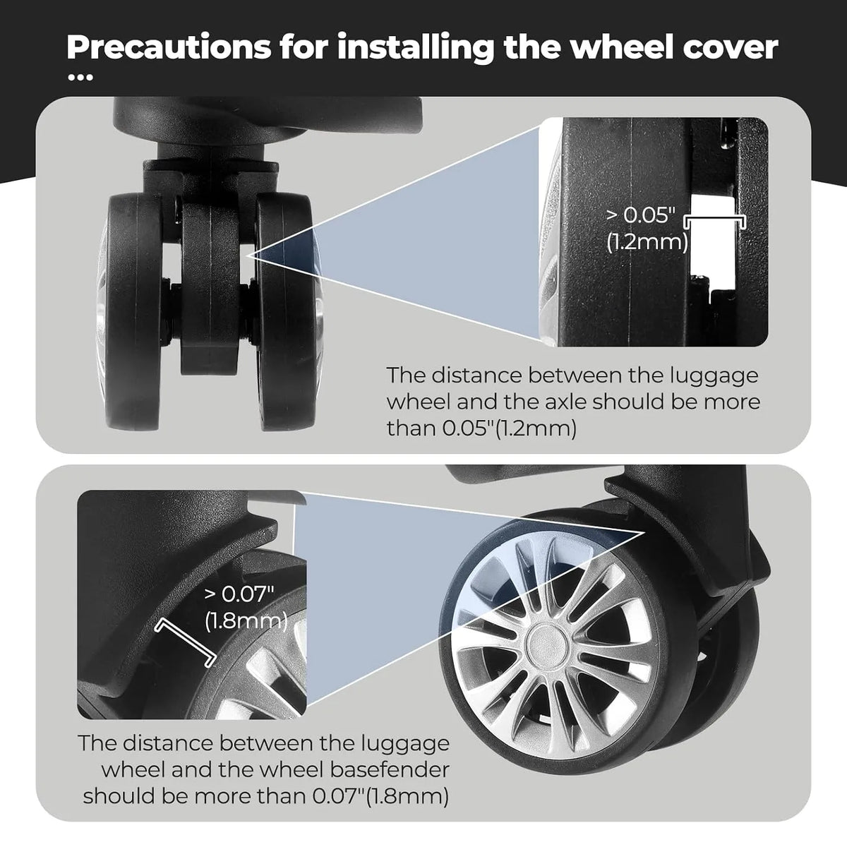 Zeekea Premium Upgraded Luggage Wheel Covers