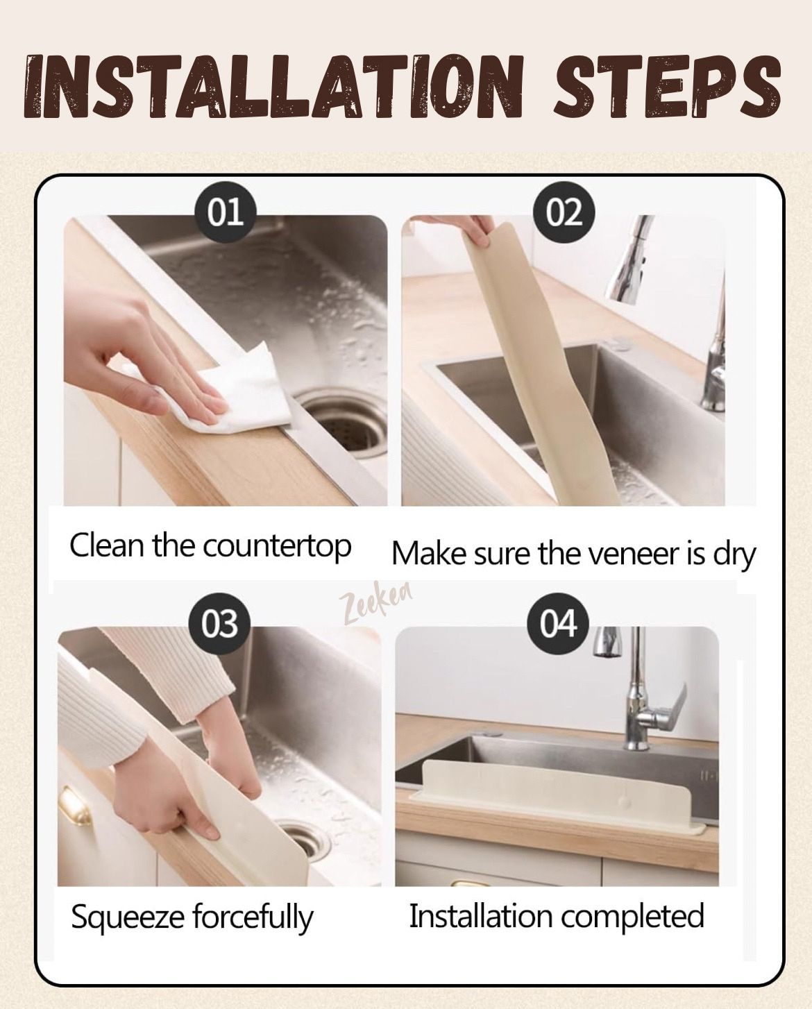 Silicone Sink Splash Guard (17.3 x 4.1 Inch )