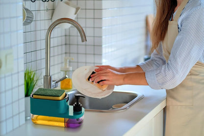 EcoEase™ 3-in-1 Kitchen Sink Organizer with Soap Pump & Sponge Tray