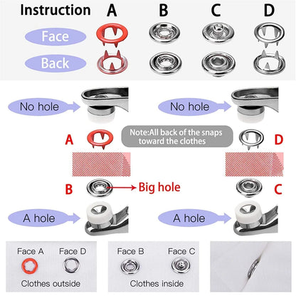 ZEEKEA Premium Snap Buttons Kit