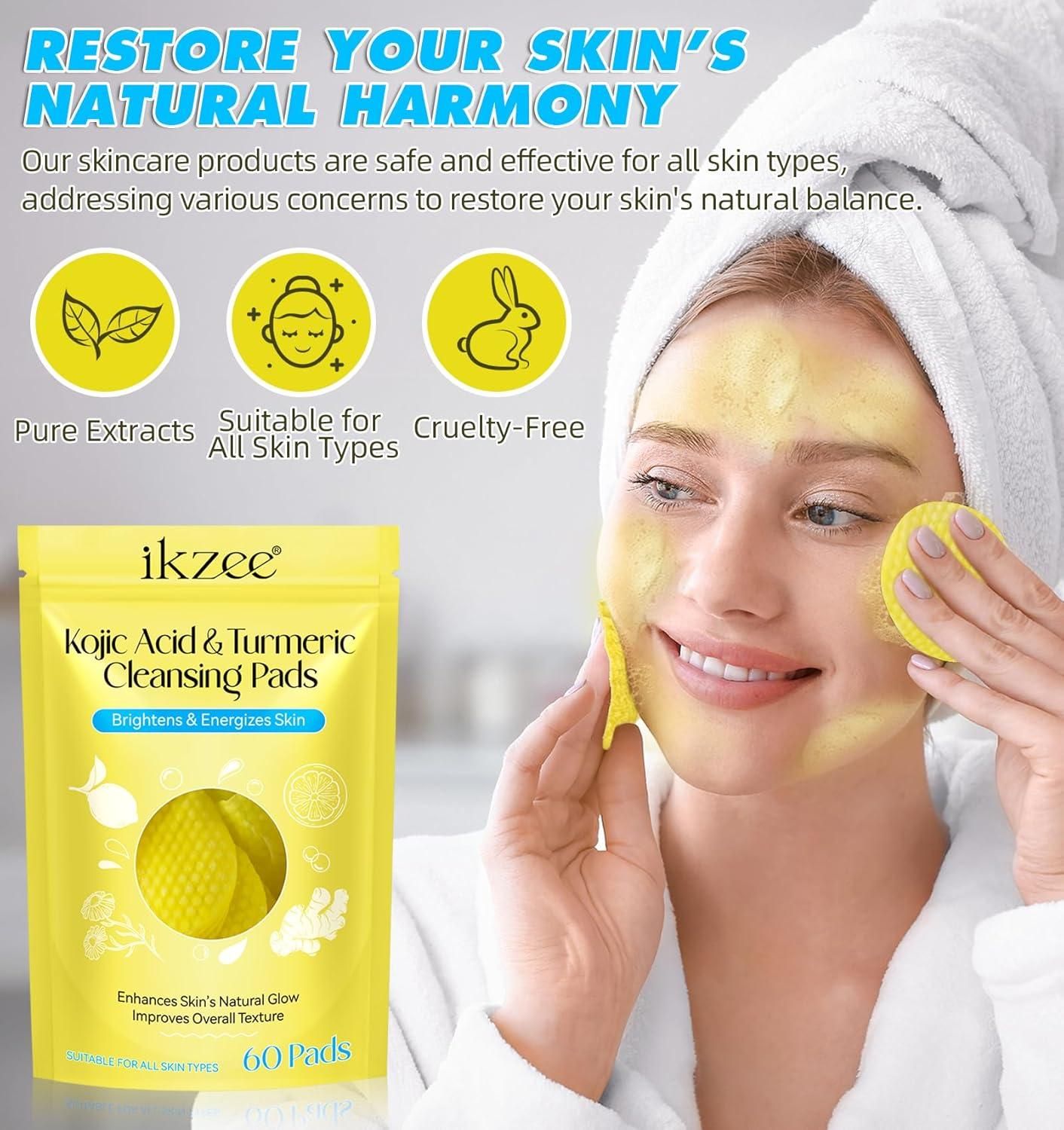 Turmeric Kojic Acid Cleansing Pads - 60Pcs