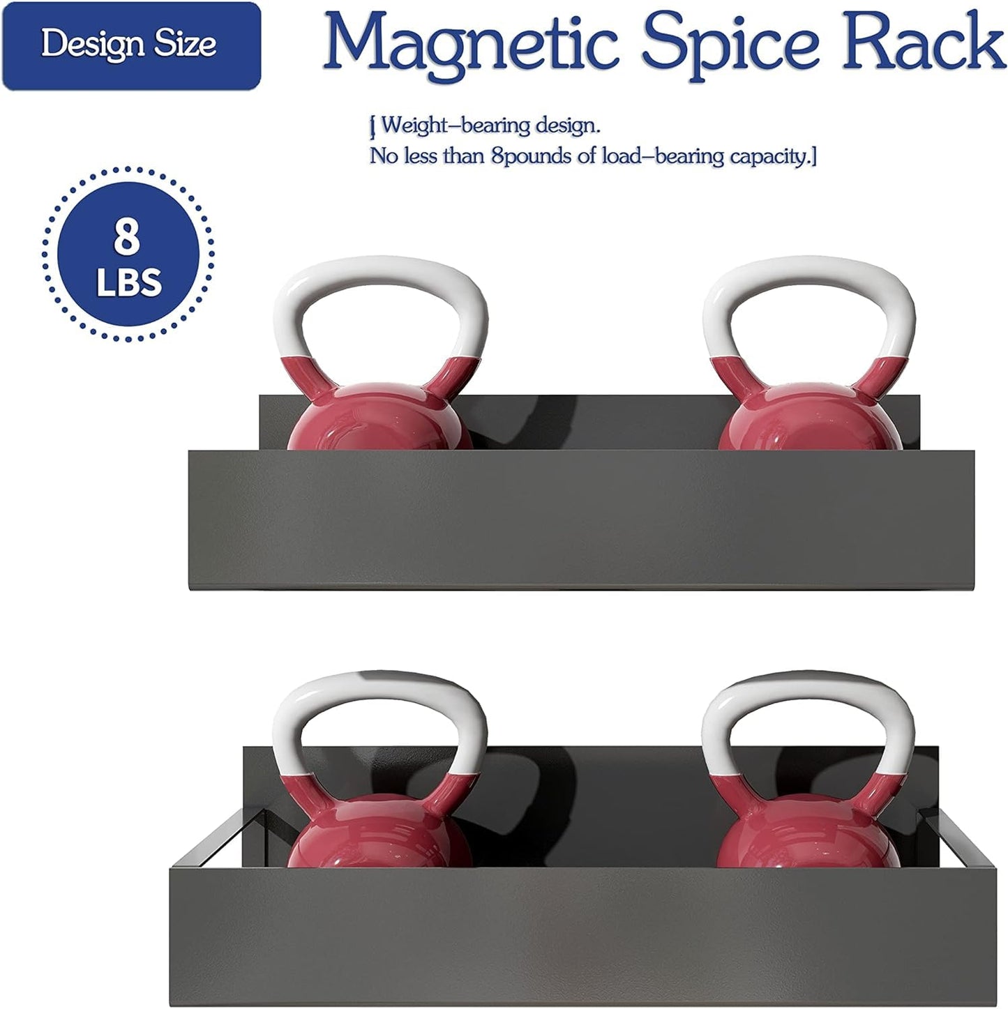 Magnetic Wall-Free Storage Shelf for Fridge & Metal Surfaces (Pack Of 2)