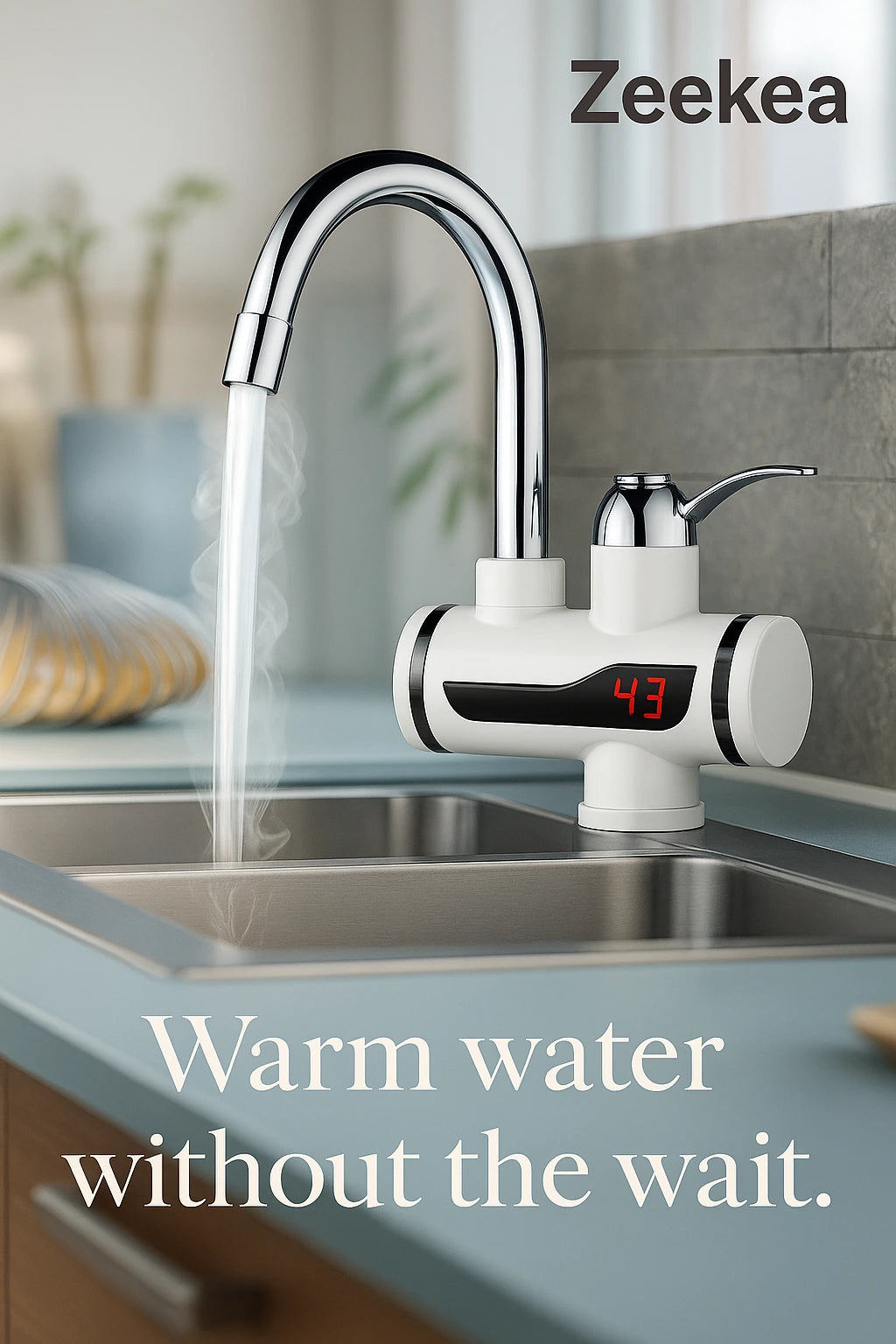 LED Temperature Display Heating Faucet – Instant Hot & Cold Tap