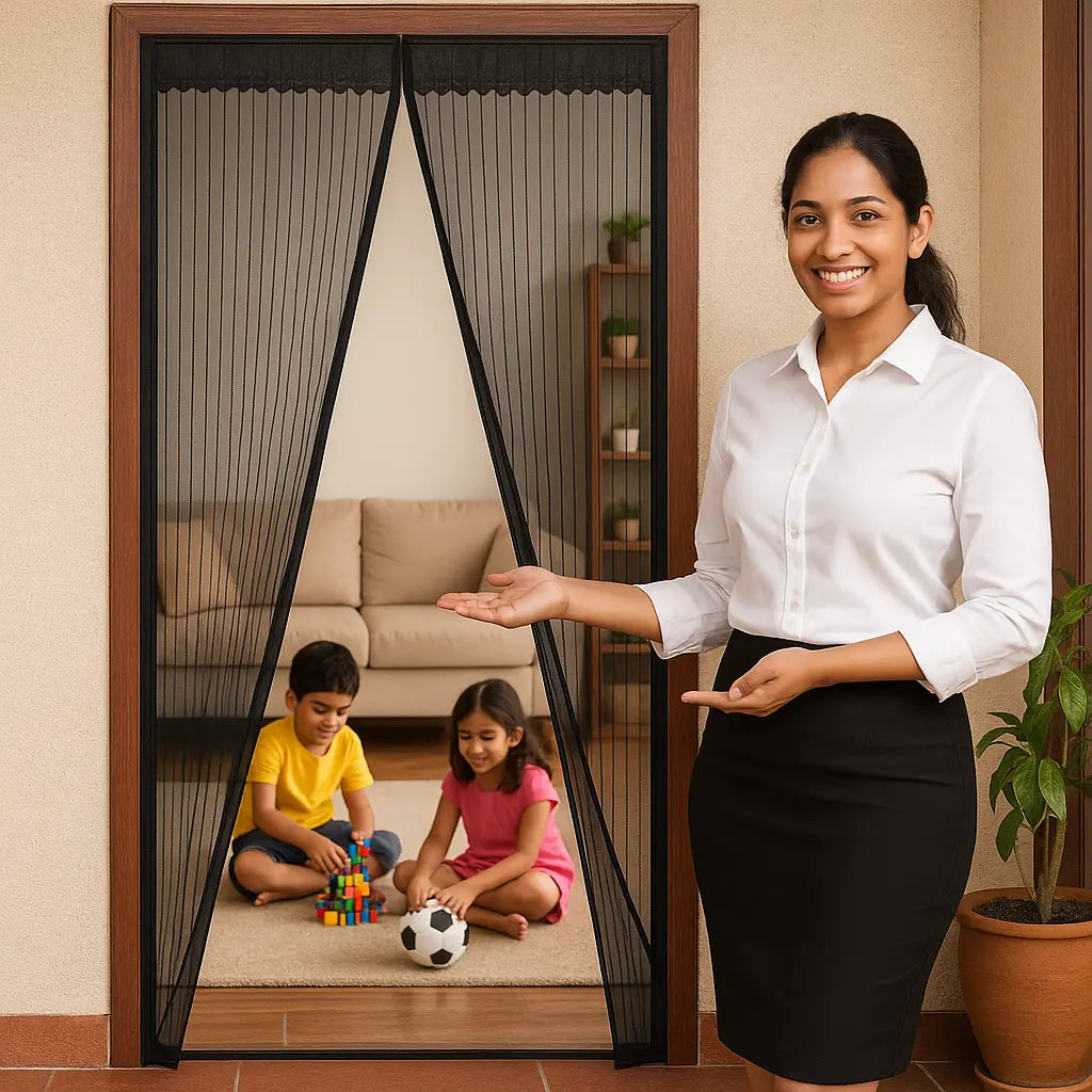 MosquiLock™ Magnetic Mesh Door Curtain – Fresh Air, Mosquito-Free Living