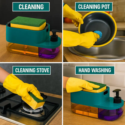 EcoEase™ 3-in-1 Kitchen Sink Organizer with Soap Pump & Sponge Tray