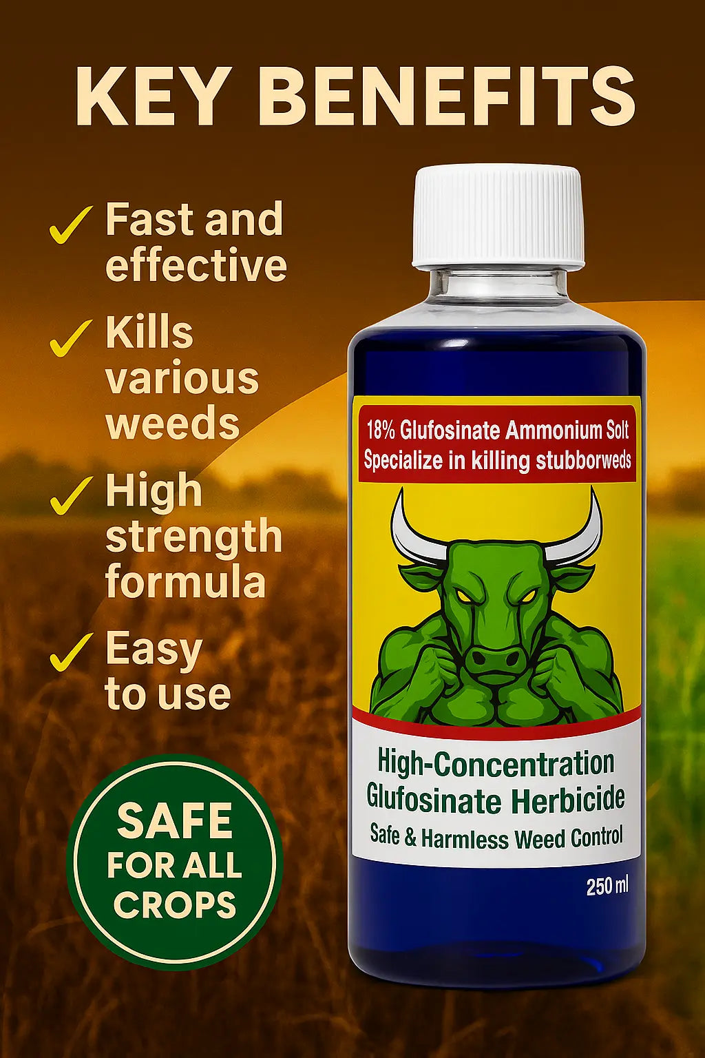 MidoriGuard™ High-Concentration Glufosinate Herbicide – Organic & Crop-Safe (Pack of 2)