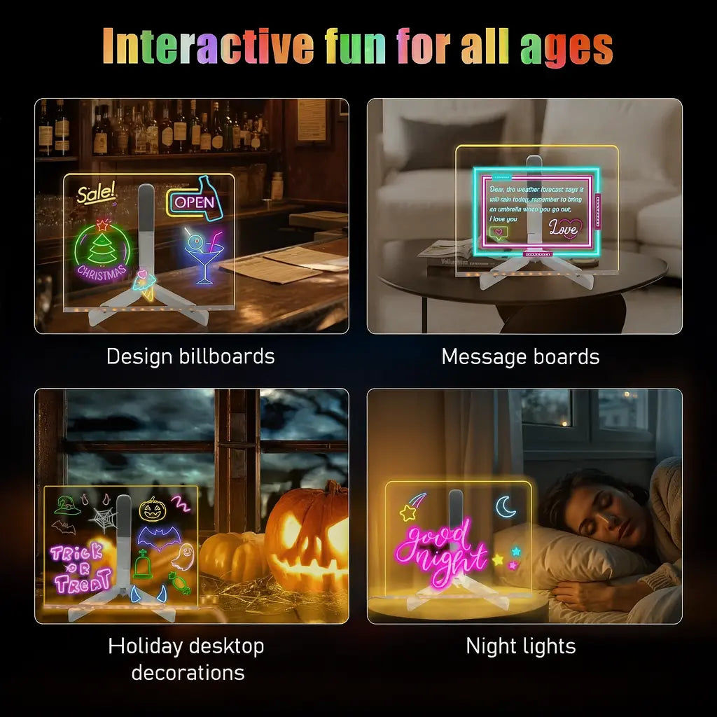 GlowWrite™ LED Acrylic Board —Screen-Free Creative Toy • 2 Free eBooks 🎁