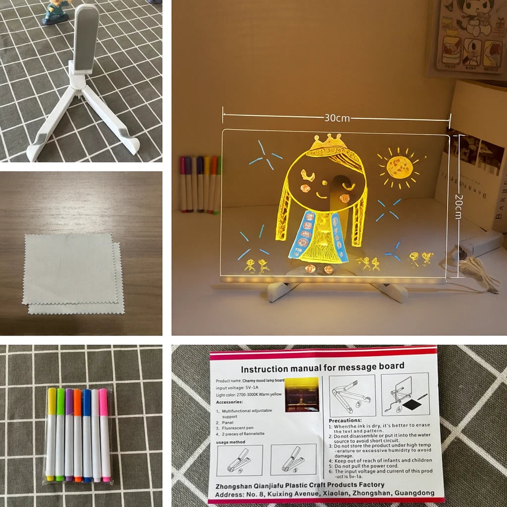 GlowWrite™ LED Acrylic Board —Screen-Free Creative Toy • 2 Free eBooks 🎁