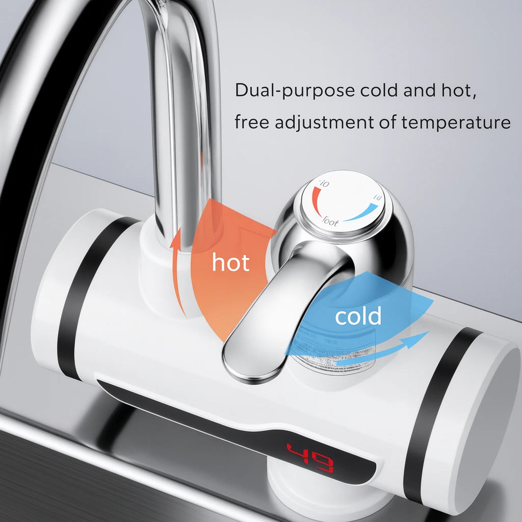 LED Temperature Display Heating Faucet – Instant Hot & Cold Tap