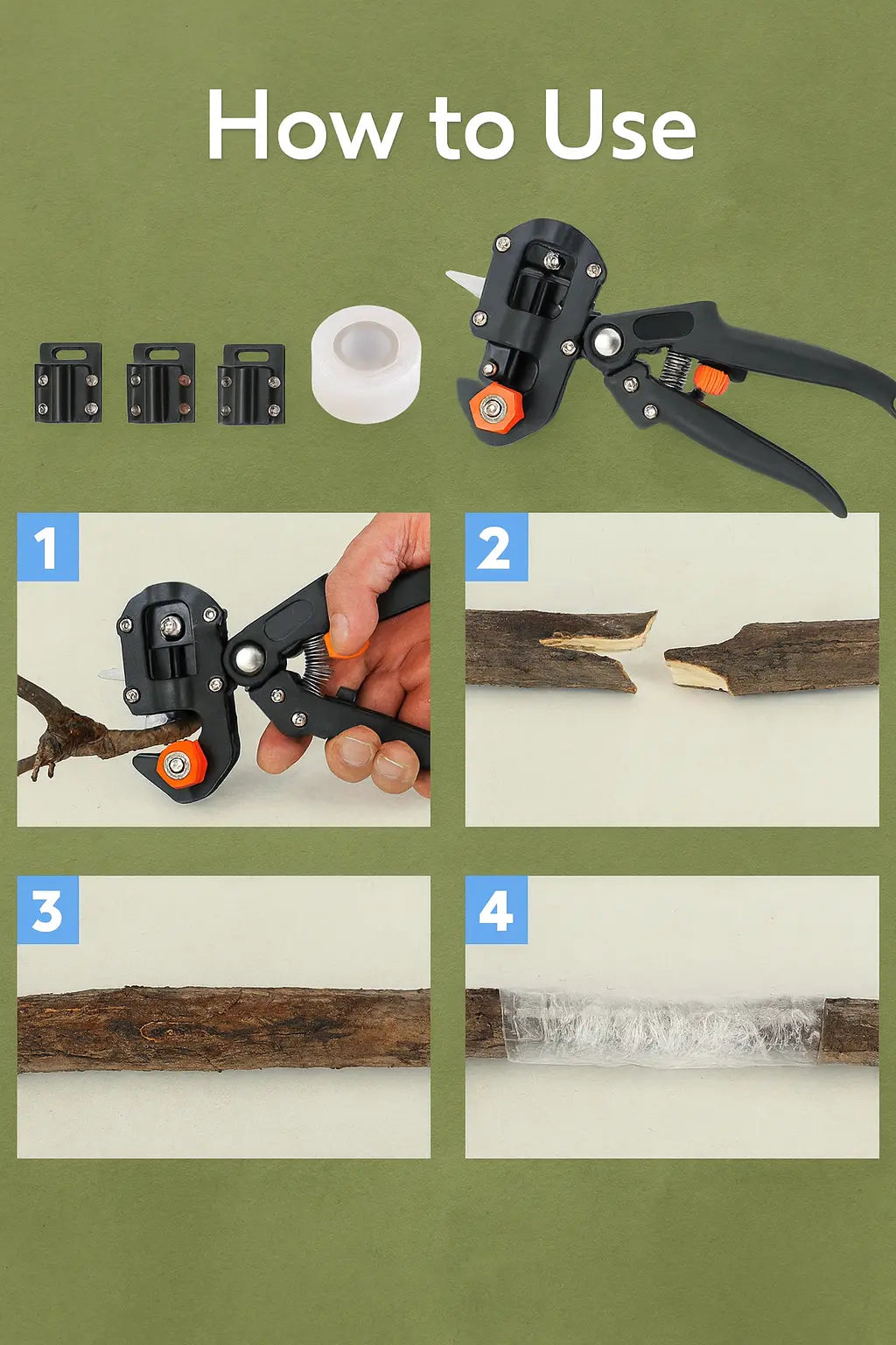 ScionPro™ Grafting Tool with 3 Blades + Shears & Free Tape