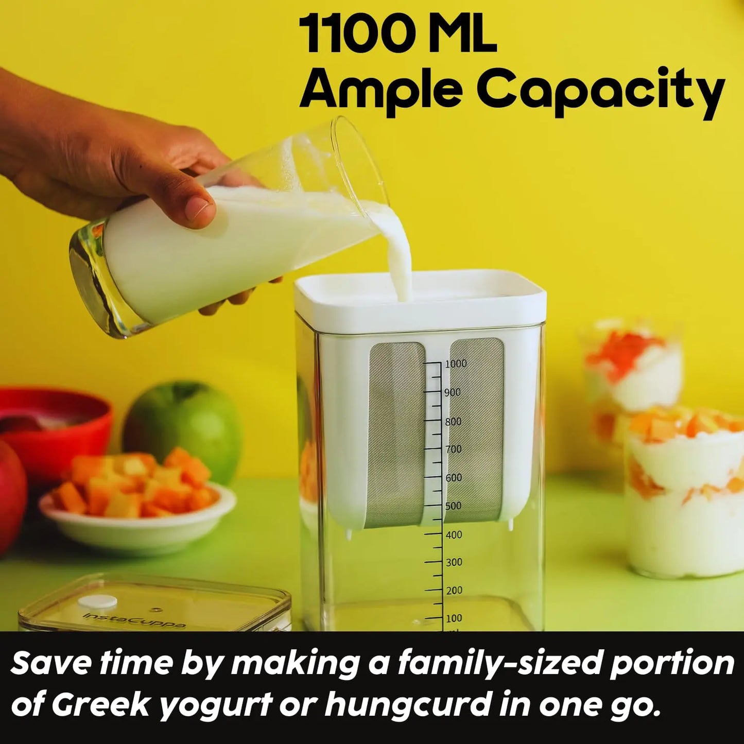 Yogurt Filter Strainer, Curd Maker with Ultra Fine Mesh – 1100ml