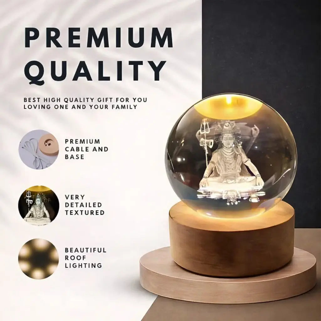 Hanuman 3D Crystal Lamp | Laser Engraved Lord Hanuman Light 🚩