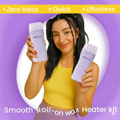 SilkEase Roll-On Wax Heater Kit for Women | Home Wax Machine with 40 Free Strips