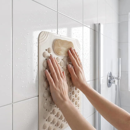 Zeekea Anti Skid Bath Mat with Foot Scrubber for Bath Room