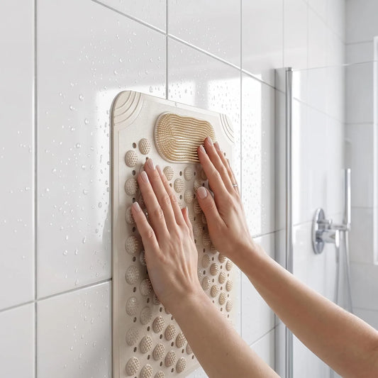Zeekea Anti Skid Bath Mat with Foot Scrubber for Bath Room