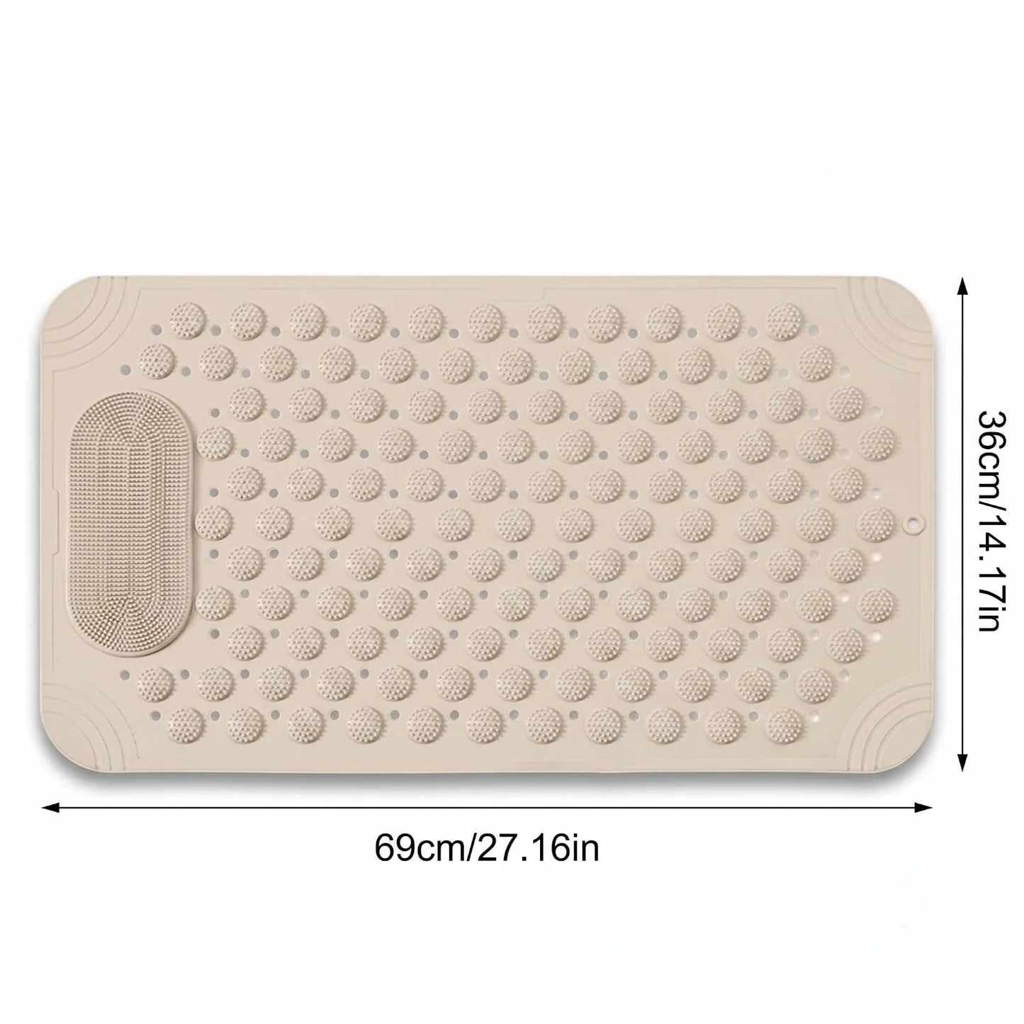 Zeekea Anti Skid Bath Mat with Foot Scrubber for Bath Room