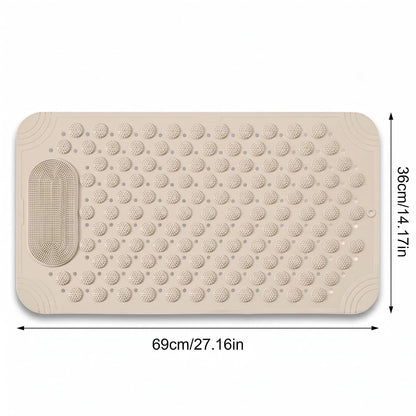 Zeekea Anti Skid Bath Mat with Foot Scrubber for Bath Room