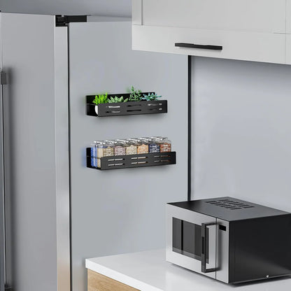 Magnetic Wall-Free Storage Shelf for Fridge & Metal Surfaces (Pack Of 2)