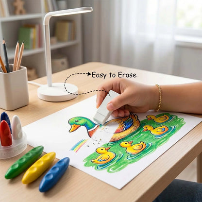 Zeekea Premium Erasable Crayons for Kids Non‑Toxic (Pack of 24)