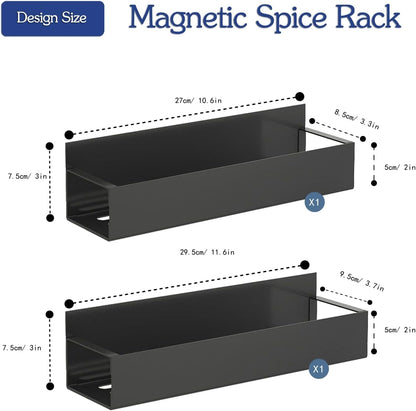 Magnetic Wall-Free Storage Shelf for Fridge & Metal Surfaces (Pack Of 2)