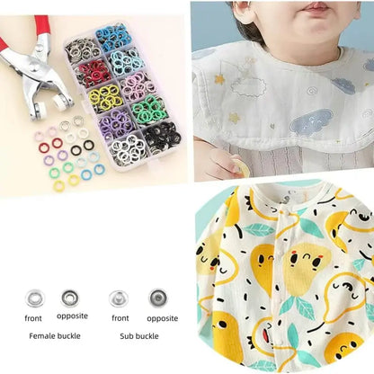 CraftPress Snap Button & Pliers Tool Kit | 100pcs Metal Snaps for Clothes, Bags & Crafts 🧵