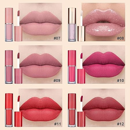 Handaiyan Matte Liquid Lipstick 12-Pieces Set (Waterproof)