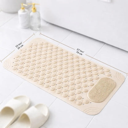 Zeekea Anti Skid Bath Mat with Foot Scrubber for Bath Room