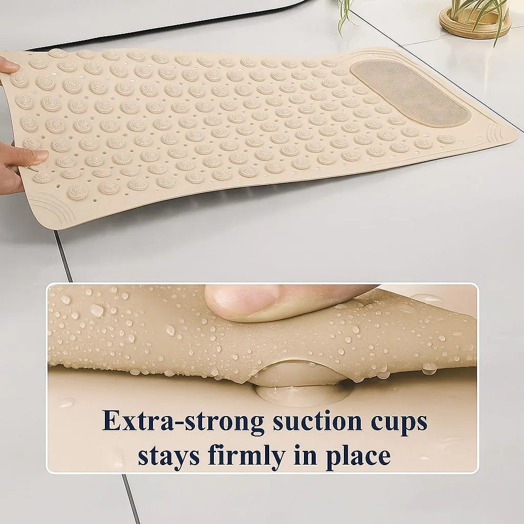 Zeekea Anti Skid Bath Mat with Foot Scrubber for Bath Room