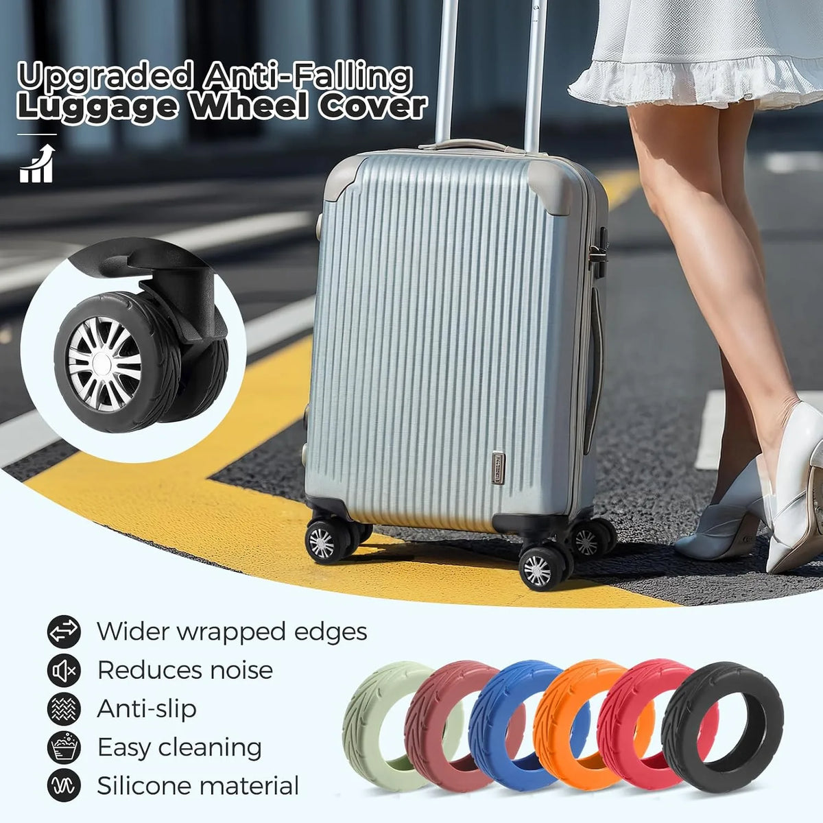 Zeekea Premium Upgraded Luggage Wheel Covers